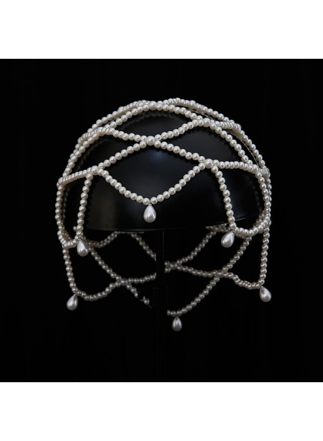 Elegant 1920s Flapper Pearl Headpiece - Vintage Hair Accessory for Women - Image 1
